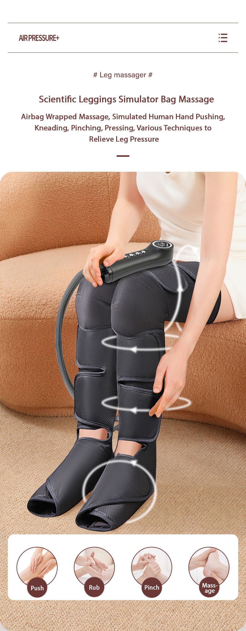 electric vibrate leg massager with heating