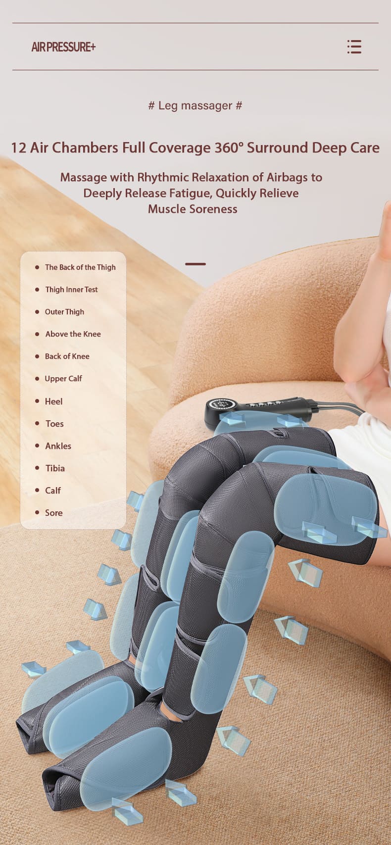electric vibrate leg massager with heating