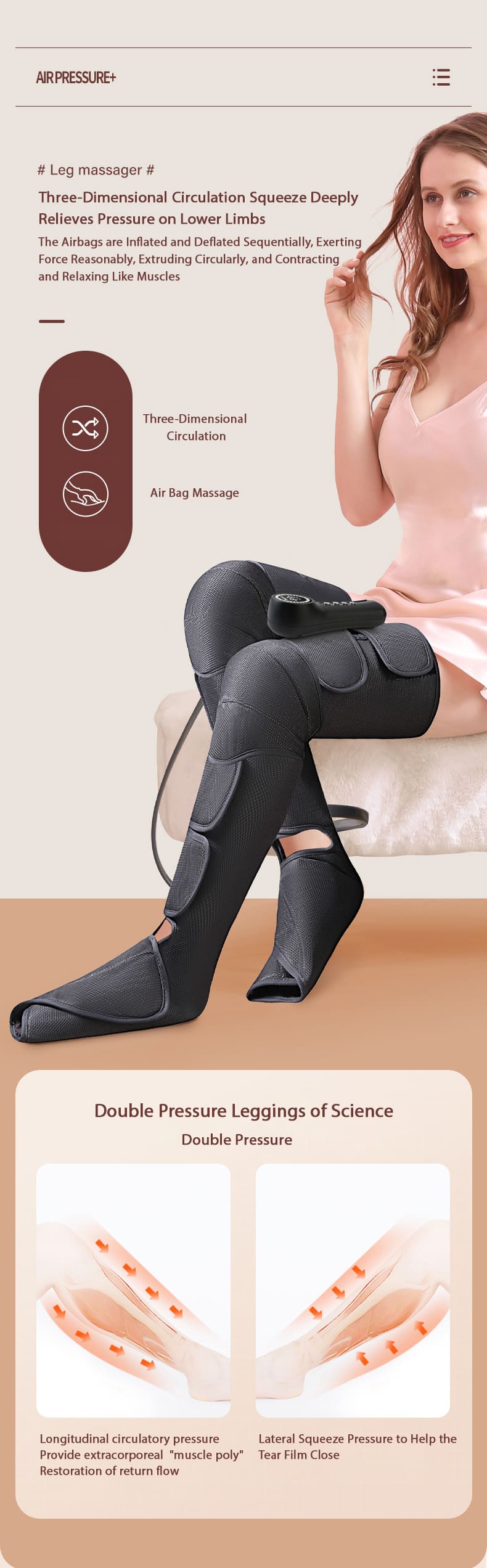 electric vibrate leg massager with heating