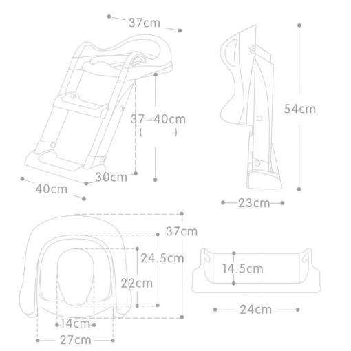 StarAndDaisy Potty Training Seat with Ladder, Toddler Potty Seat for Toilet with Step Stool for Kids, Splash Guard and Wide Pad for Boys Girls, Stable Without Slipping Grey - Image 9