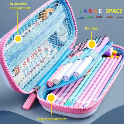 StarAndDaisy Canvas Cartoon Print Pencil Box - Blue - Image 6