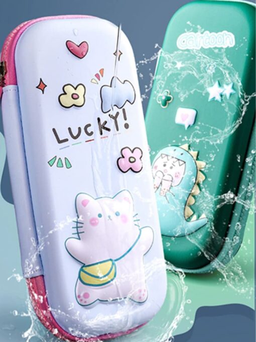 StarAndDaisy Canvas Cartoon Print Pencil Box - Blue - Image 2
