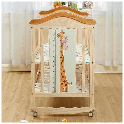 StarAndDaisy WD03 Kids Bed Wooden cot crib for 0-4 Years with guardrail, Load Bearing <60 kg (Newborn Baby cot 120cmX60cm) with Soft Mattress set & Mosquito net - Image 4