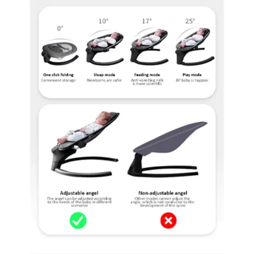 Ronbei (UK) Motion Plus Vibration Baby Rocker with Music (0-12m) - Premium Built and Quality (Age: 0-24month) - Image 14