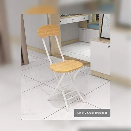 SND Homes Utilite Scissor Easy Folding, Multipurpose Table 70 x 70 cm Outdoor Coffee with 2 Chair (Large, White) - Image 5