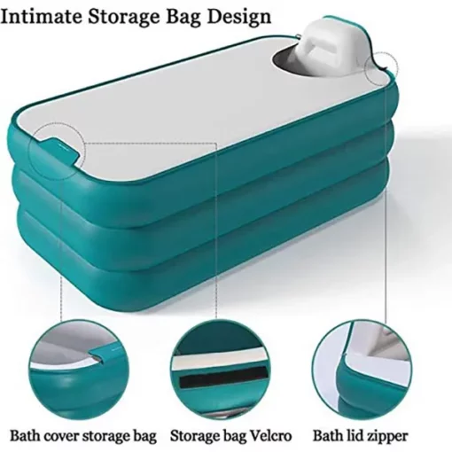 Automatic Wireless Self-Inflatable Bathing Pool/ tub for hot steam Bath, hot Bath and Cold Bath for Kids & Adults (1.6 X 0.94 X 0.64 Meter) - Image 6