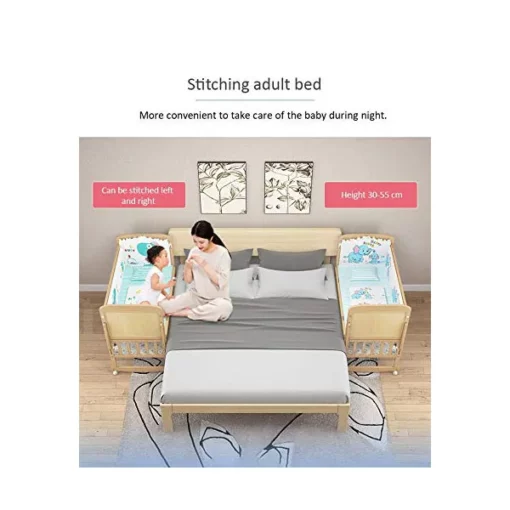 [Refurbished] StarAndDaisy Kids Bed cot for 0-4 Years with guardrail, Load Bearing <40 kg - 120cm Size - With Soft Mattress Set and Mosquito Net - Image 9