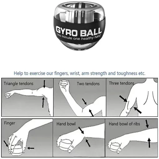 SND by StarAndDaisy - 360° Fitness Auto-Start Wrist Power Gyro Ball, Forearm Arm Exerciser - Image 8