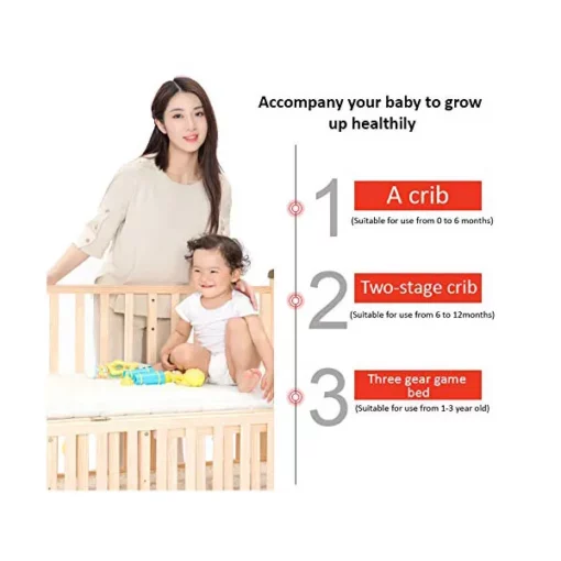 [Refurbished] StarAndDaisy Kids Bed cot for 0-4 Years with guardrail, Load Bearing <40 kg - 120cm Size - With Soft Mattress Set and Mosquito Net - Image 3