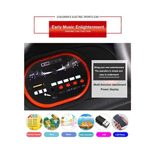 StarAndDaisy Battery car (7188), Rechargeable, Dual Drive, Dual Battery Multifunctional Car for Kids 0-5 Years (Orange) - Image 8