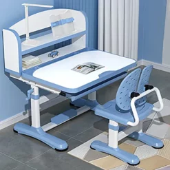 Buy Smart Kids Study Table and Chair with Lamp, Book Storage Shelf