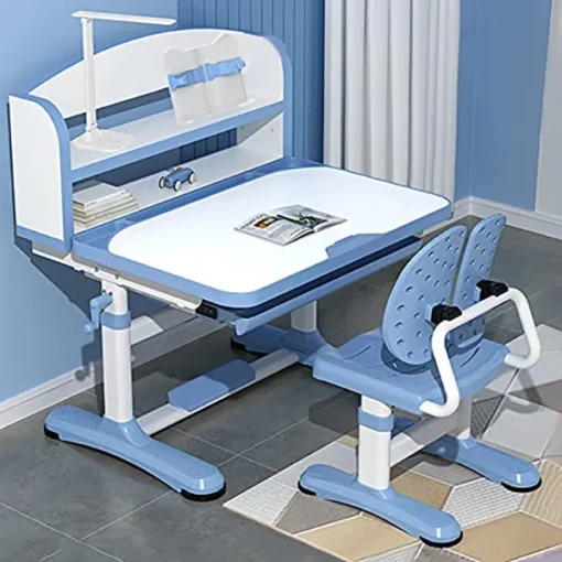 Buy Smart Kids Study Table and Chair with Lamp, Book Storage Shelf