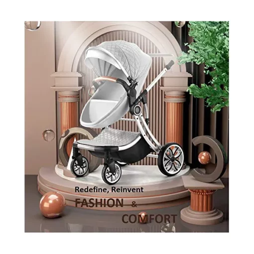 [Refurbished] StarAndDaisy High End Buggy Baby and Kids Stroller , Pram & Pushchair with Convertible Design Basket with Shock Absorbers and Large Premium Wheels  (Red) - Image 5