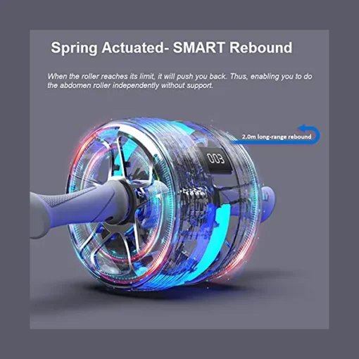 SND by StarAndDaisy - 360° Fitness Abs roller with spring actuated self rebound, digital counter for flat tummy abs workout *Including Knee pad - Image 2