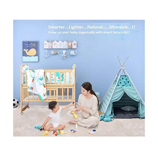 [Refurbished] StarAndDaisy Kids Bed cot for 0-4 Years with guardrail, Load Bearing <40 kg - 120cm Size - With Soft Mattress Set and Mosquito Net - Image 4