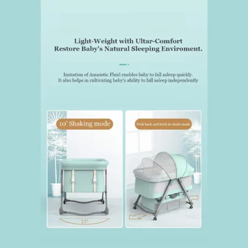 StarAndDaisy Premium Aluminum Alloy Baby cot Crib Cum Baby Rocker (Pink) - Image 7