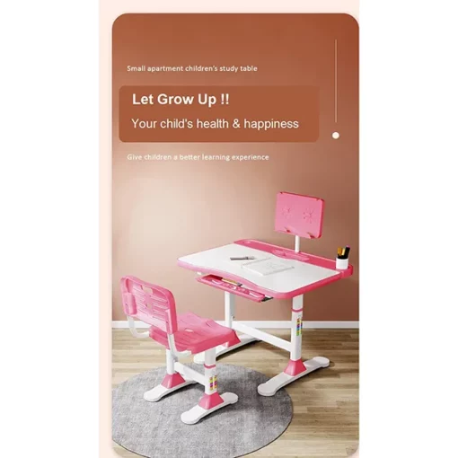 Adjustable Height, Multi-Functional Kids Study Table with Book Holder, Drawer, Extra Large tiltable Desktop with an Option of LED Light (AU80 Blue with LED Lamp) - Image 5