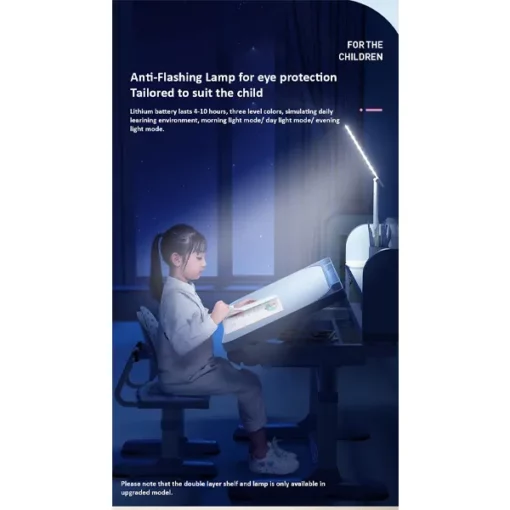 StarAndDaisy Smart Kids Multifunctional Study Table and Chair without LED Lamp and without Book Storage Shelf (Blue | R8 1.3) - Image 5