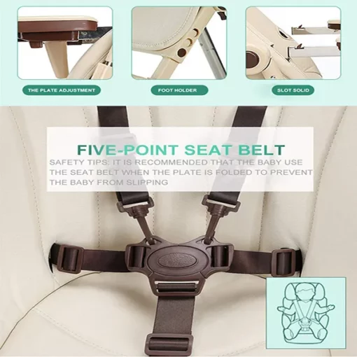 [Refurbished] StarAndDaisy Royal Baby Eating Chair / Booster Seat Adjustable and Portable (Graffiti Brown) - Image 5