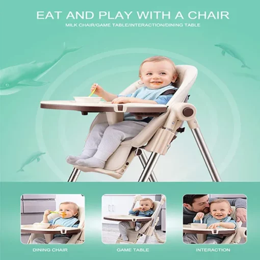 [Refurbished] StarAndDaisy Royal Baby Eating Chair / Booster Seat Adjustable and Portable (Graffiti Brown) - Image 4
