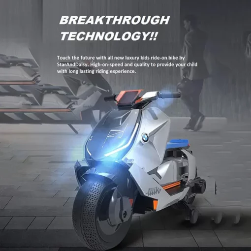 StarAndDaisy Ride on Scooter, Super Bike for Kids 12 Months to 72 Months. Rechargeable Battery Operation (Grey) - Image 3