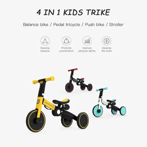 Uonibaby by StarAndDaisy 4 in 1 Kids Bicycle/Tricycle/Cycle for 1-5 Years Old Kids (Yellow) - Image 3