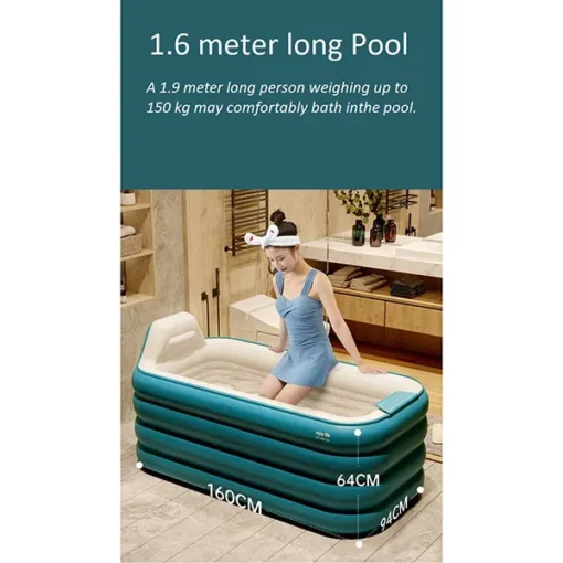 Automatic Wireless Self-Inflatable Bathing Pool/ tub for hot steam Bath, hot Bath and Cold Bath for Kids & Adults (1.6 X 0.94 X 0.64 Meter) - Image 5