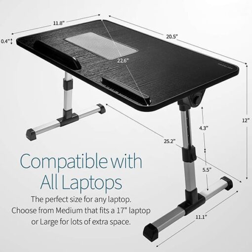 SND Homes Multipurpose Bed Table/lapdesk Workstation for Lazy People with Height and Angle Adjustment (Black (60 X 33 cm)) - Image 5