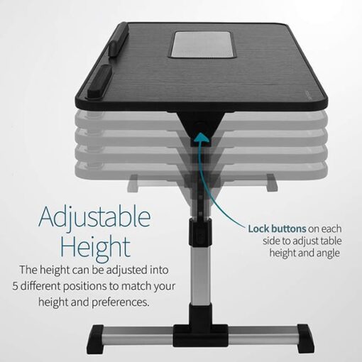 SND Homes Multipurpose Bed Table/lapdesk Workstation for Lazy People with Height and Angle Adjustment (Black (60 X 33 cm)) - Image 3