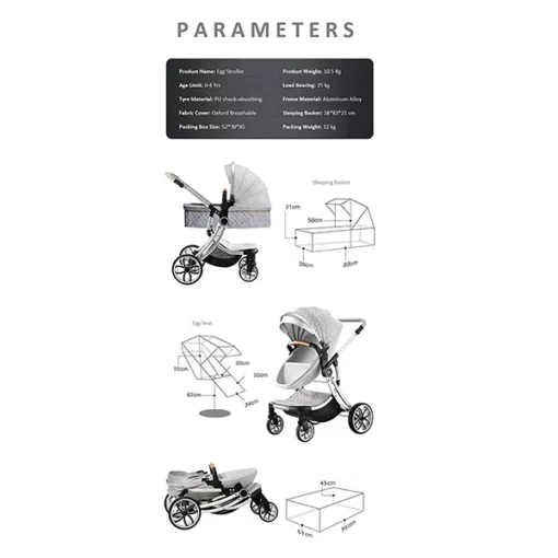 [Refurbished] StarAndDaisy High End Buggy Baby and Kids Stroller , Pram & Pushchair with Convertible Design Basket with Shock Absorbers and Large Premium Wheels  (Red) - Image 7