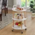 Buy utility rolling cart White with Wheels 3-Tier online India - StarAndDaisy