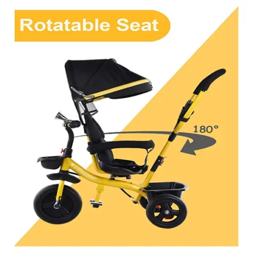 [Refurbished] StarAndDaisy Classy Kids Pushtype Stroller cum Tricycle/Cycle (White) - Image 4