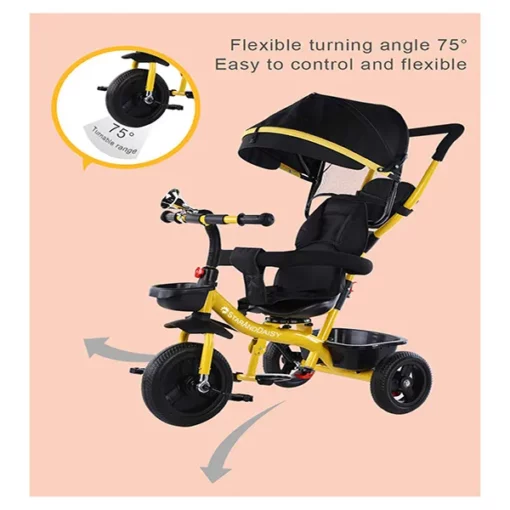 [Refurbished] StarAndDaisy Classy Kids Pushtype Stroller cum Tricycle/Cycle (White) - Image 3