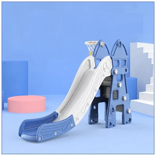 StarAndDaisy Castle Slide Set with Basket Ball Hoop - Blue (Castle Slide) - Image 4