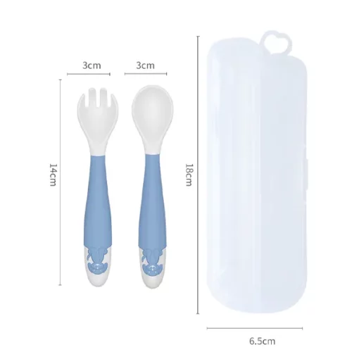 StarAndDaisy Baby Toddler Forks and Spoons for self-Feeding - Kids and Infant Training Cutlery Utensils Set, Babies First Self Feeding Learning Tableware Easy Grip Bendable with Travel Safe Case Cutlery Set Made of Food Grade PP (Pink) - Image 3