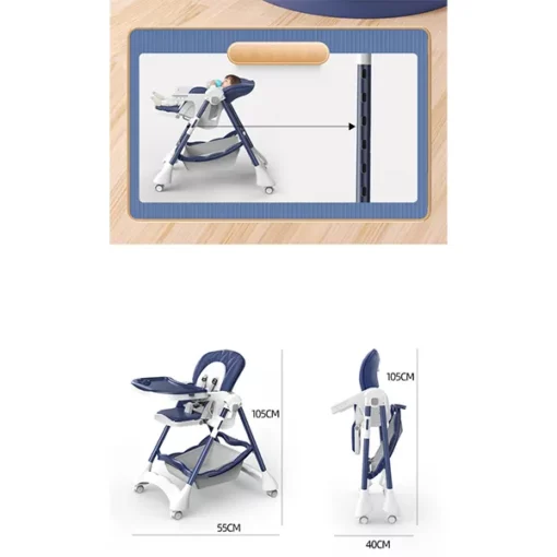[Refurbished] StarAndDaisy Premium Luxury High Chair (Blue) - Image 7
