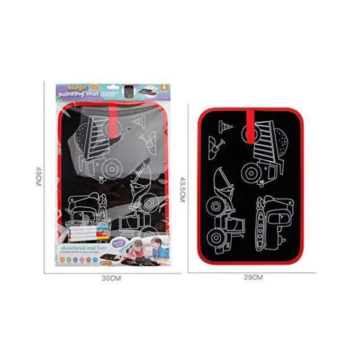 StarAndDaisy Doodle It and Erase Kids Coloring doodle chalk folding slate pad One side character and one side plain with 4 wet non-toxic chalks. - Image 5