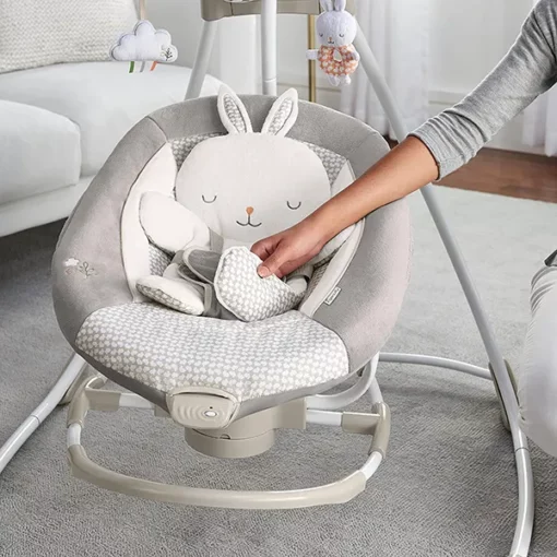 Ronbei (U.K) Baby Convertible Electric Rocker with See-Saw Cradle, Sleeping Cot with Music (Grey) - Image 3