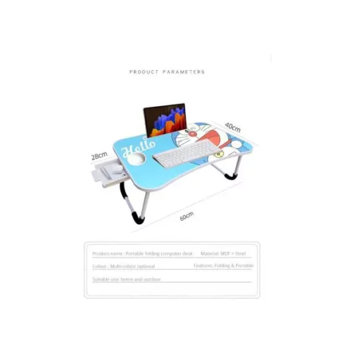 SND Homes Wood Portable Laptop Table (Finish Color - Blue) - Image 3