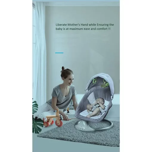Premium Baby Swing Rocker cum Sleeper (Grey) - Image 8