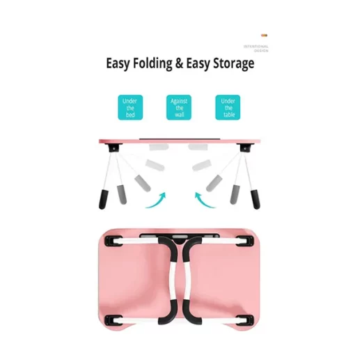 SND Homes Multi-Purpose Foldable Laptop Bed Table Size: 60 X 40 X 27 (Pink Kitty) - Image 5