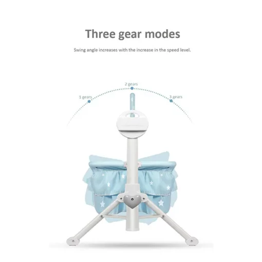 [Refurbished] StarAndDaisy Nestling Smart and Portable Baby Cradle Crib with automatic swing, remote and Bluetooth (BLUE) - Image 4