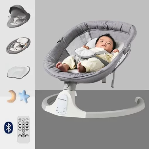 [Refurbished] StarAndDaisy Premium Baby Rocker with Automatic Swing And Bluetooth Music (PINK) - Image 4