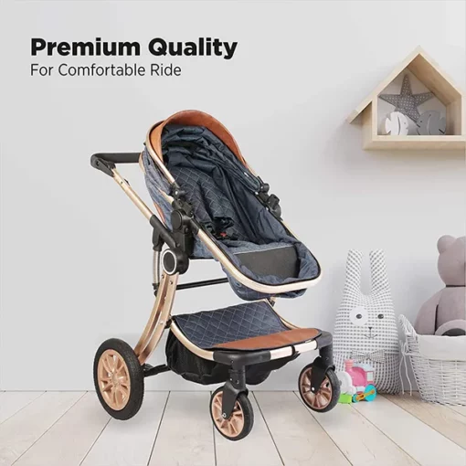 [Refurbished] StarAndDaisy Ultima Luxury Newborn Stroller with Seating / Sleeping Bassinet, Multi-Functional, Multi-adjustments (Black) - Image 3