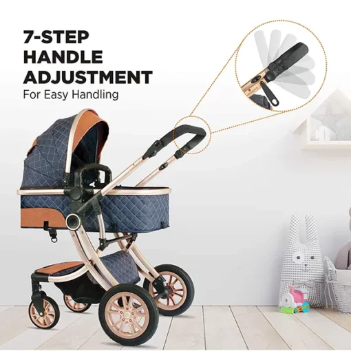 [Refurbished] StarAndDaisy Ultima Luxury Newborn Stroller with Seating / Sleeping Bassinet, Multi-Functional, Multi-adjustments (Black) - Image 6