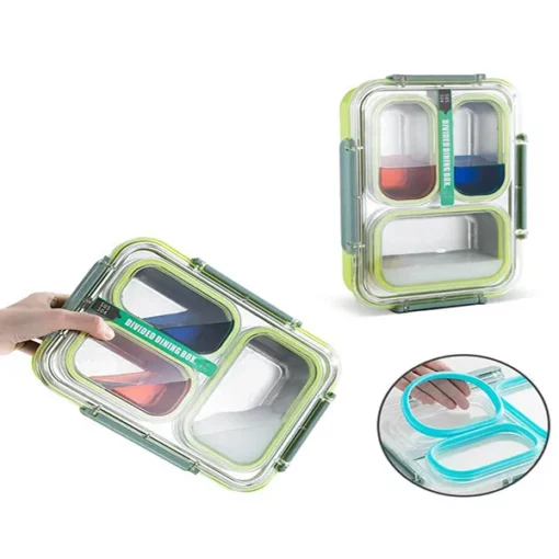 Stainless Steel Compartmental Dining Lunch Box - Blue StarAndDaisy - Image 2