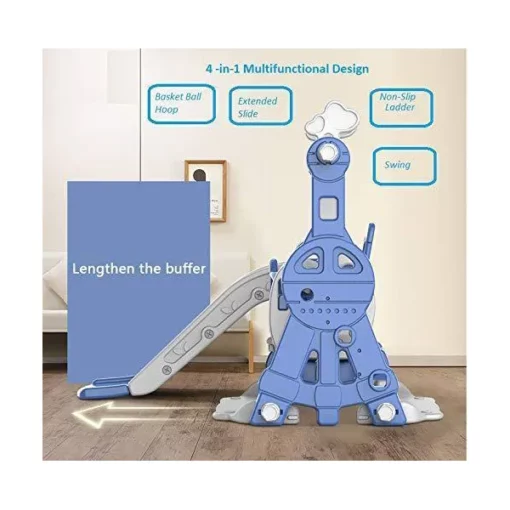 [Refurbished] StarAndDaisy Toddler Climber Slide and Swing Station – Blue (Multi Gym) - Image 5