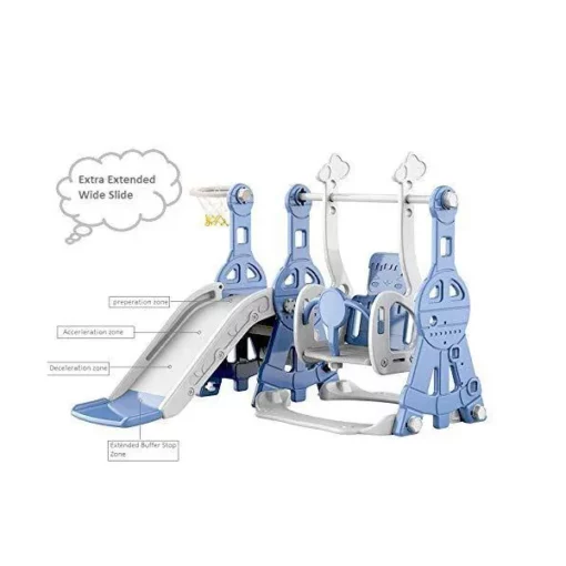 [Refurbished] StarAndDaisy Toddler Climber Slide and Swing Station – Blue (Multi Gym) - Image 7