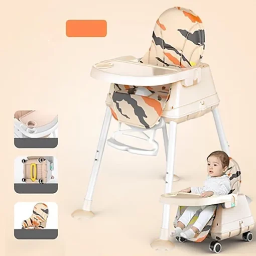 Buy Comfort 4 in 1 High Chair – Booster Seat in Graffiti Prints (Brown) - StarAndDaisy