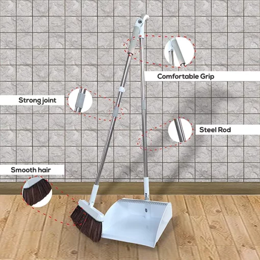 SND Homes Premium Broom with Dust Collector - with Microfiber Static Brush for Easy Cleaning - Image 2